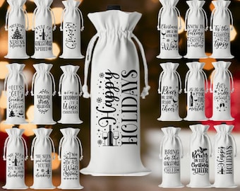Holiday Wine Bag Bundle, Funny Wine SVG Bundle,Christmas Wine Svg, PNG, Wine Bag Bundle Svg, Holiday Bundle, Christmas Wine SVG Bundle