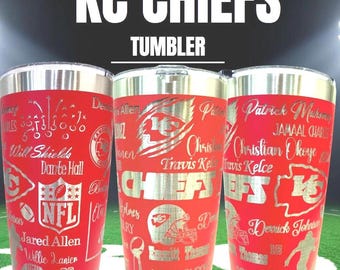 Kansas City Chiefs Engraved 20oz Tumbler, Super Bowl Gift