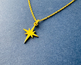 Sterling Silver Star Necklace: Dainty Celestial Jewelry, North Star Charm