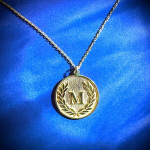 Personalized Initial Medallion Necklace: Engraved 925 Sterling Silver