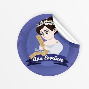 Autocollant scientifique Ada Lovelace tige, cadeau pour professeur de sciences, icône inspirante, pionnière de l'informatique, mathématicienne programmeuse, autocollant