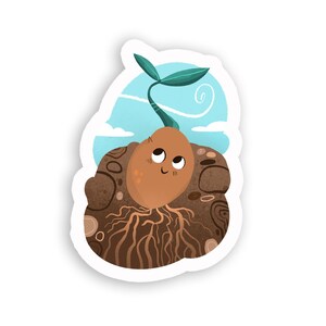 Adesivo illustrato seme in terra