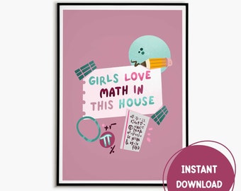 Women in Mathematics Poster Women in Math Printable Wall Art Science Poster Art Science Gift Educational Poster Bedroom Wall Art STEM Girl