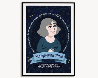 Science Poster, Classroom decor, Margherita Hack, Astronomy Poster, Poster for Kids, Italian Scientist, Women in Science