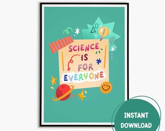 Classroom Poster Science Wall Art Classroom Decor Middle School Quote Wall Art Science Teacher Gift Educational Art Printable School Poster