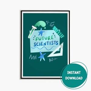 Science Classroom Poster Decor Future Scientist Inspirational Wall Art Science Teacher Material Scientist Poster Printable Educational Print