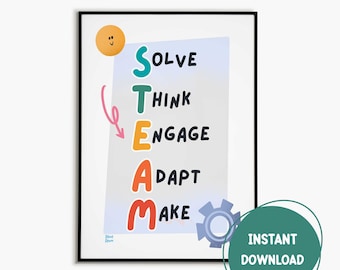 STEAM Classroom Poster: Educational Science Wall Art (Digital Download)