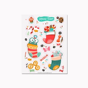 Set di adesivi dedicati al natale e alla befana per bullet journal e bujo journal