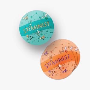 Lot d'autocollants scientifiques, autocollant stéministe, idée cadeau pour professeur de sciences, cadeau féministe scientifique pour femmes dans les STIM, décalcomanie pour l'affirmation de l'égalité STIM, fierté