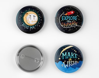 Space Pin Badge Set: Astronomy Gift for Science Lovers