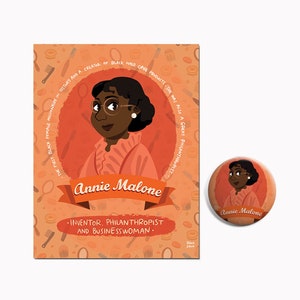 Annie Malone Pin & Postcard: Black History Women in Science