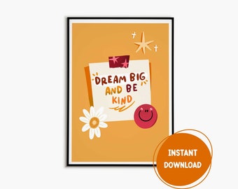 Poster for Classroom, Dream Big Little One, Classroom Posters, Dream Big Wall Art, Class Print, Printable Poster, Nursery Decor Poster
