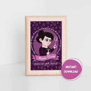 Marie Curie, donne nella scienza, cartolina stampabile