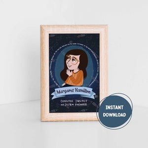 Margaret Hamilton, cartolina illustrata stampabile