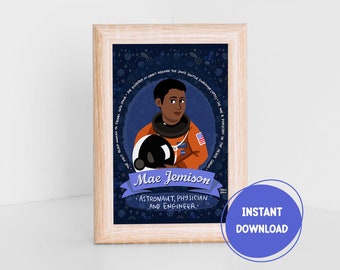 Mae Jemison Science Art Print: Women in STEM Classroom Decor (Digital Download)