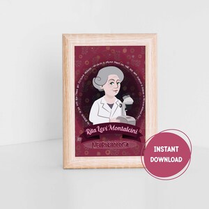 Poster Rita Levi-Montalcini, cartolina digital download