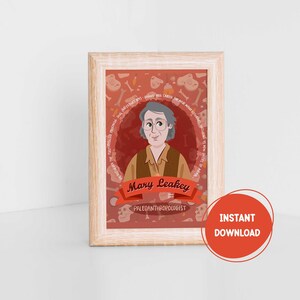 Mary Leakey, donne nella scienza, cartolina stampabile