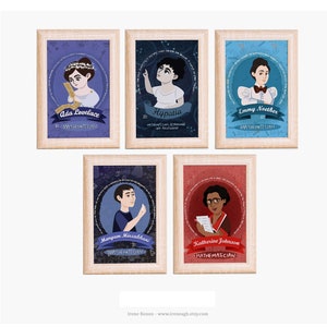 Cartoline Ada Lovelace, Emmy Noether, Hypatia, Maryam Mirzakhani, Katherine Johnson