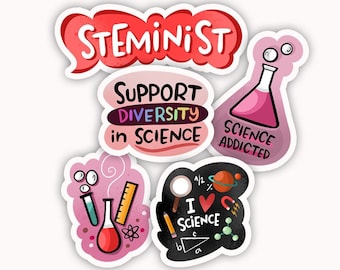 Science Stickers Pack, Scientist Stickers, Science Vinyl Sticker, Sticker pack set, Scientist Stickers