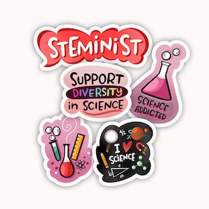 Paquete de regalo de calcomanías científicas, calcomanías STEM, conjunto de calcomanías científicas, conjunto de calcomanías educativas, calcomanías científicas, regalo científico, regalo STEM