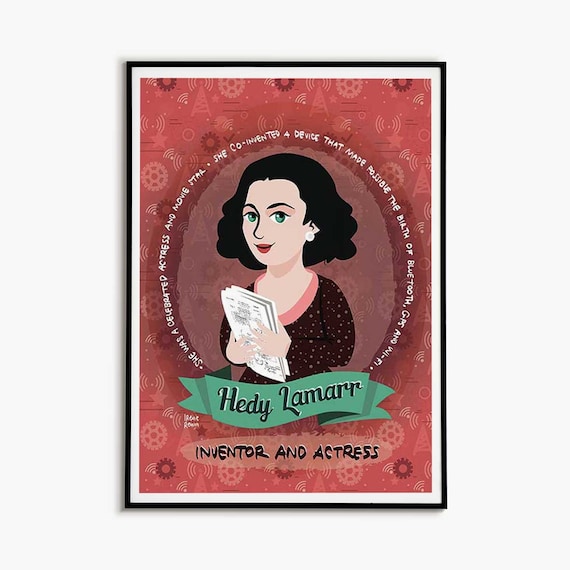 Hedy Lamarr Science Poster: Inspirational Women in STEM Art