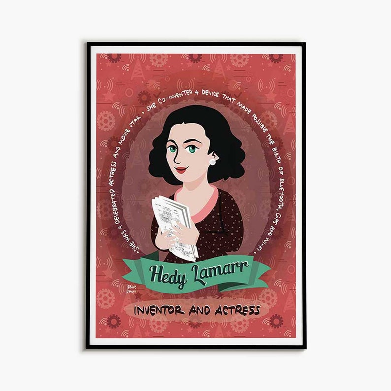 Inspirational Women Wall Art Science Poster Hedy Lamarr
