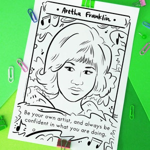 Aretha Franklin Coloring Page