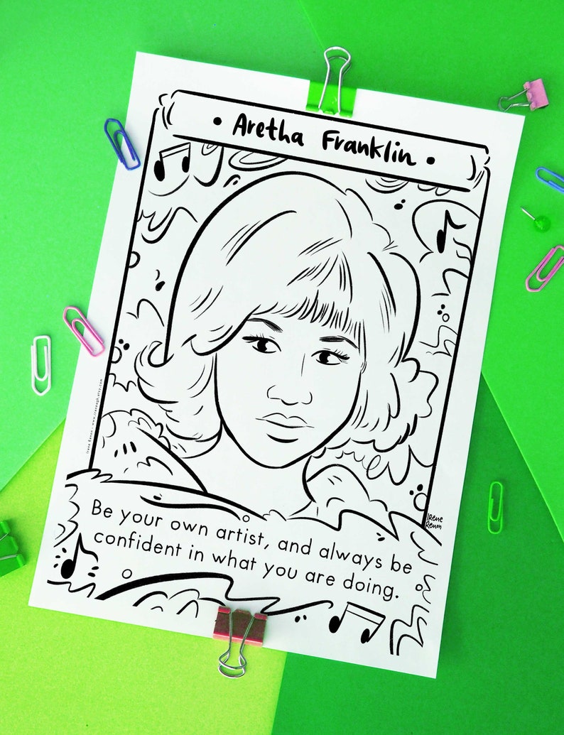 Aretha Franklin Coloring Page