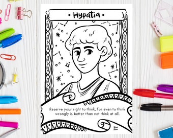 Women History Month Printable Coloring Page Hypatia Women in Science Teacher Resource Coloring Sheet Women Day Printable Drawing Women Day