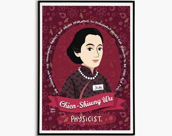 Asian American Heritage Month Science Poster Chien Shiung Wu Aapi Month Women In Physics Women in Science Print Stem Gift Women in Stem Art