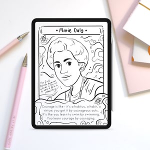 Marie Daly Coloring Page Famous Black Scientist Coloring Sheet First Black American Woman in Chemistry Black History Month Printable Drawing