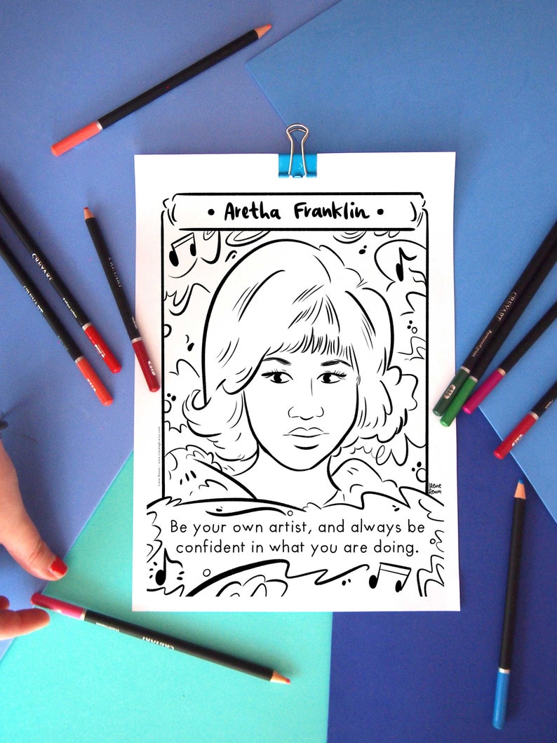 Aretha Franklin Coloring Page Printable Drawing