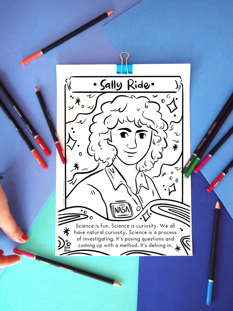 Sally Ride Printable Drawing Coloring Page | Etsy