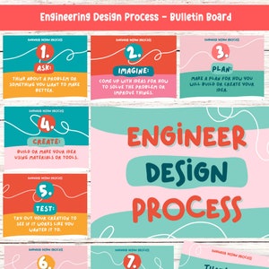 Engineer Bulletin Board Design Process Display STEM Classroom Decor Science Classroom Bulletin Board Engineering Design Board STEM Education