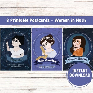 Donne nella scienza, Ada Lovelace, Margaret Hamilton, Ipazia, cartoline stampabili