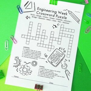 Engineering Week Crossword Puzzle: STEM Worksheet (digital Download) - Etsy