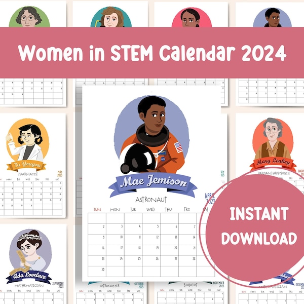 2024 Science Wall Calendar Etsy