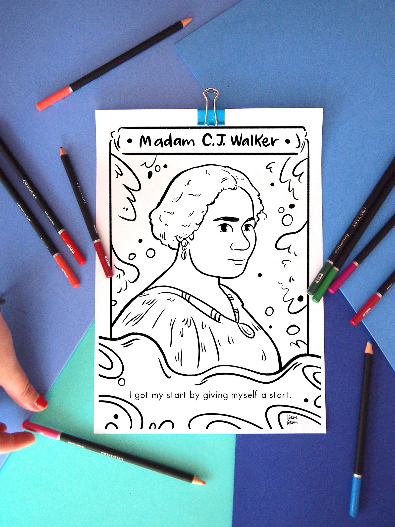 Madame C.J. Walker Coloring Page | Etsy