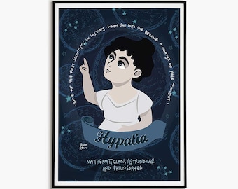 Classroom Poster Hypatia Science Poster Classroom Decor Women in STEM Women in History Print Steminist Gift Women History Month Wall Art