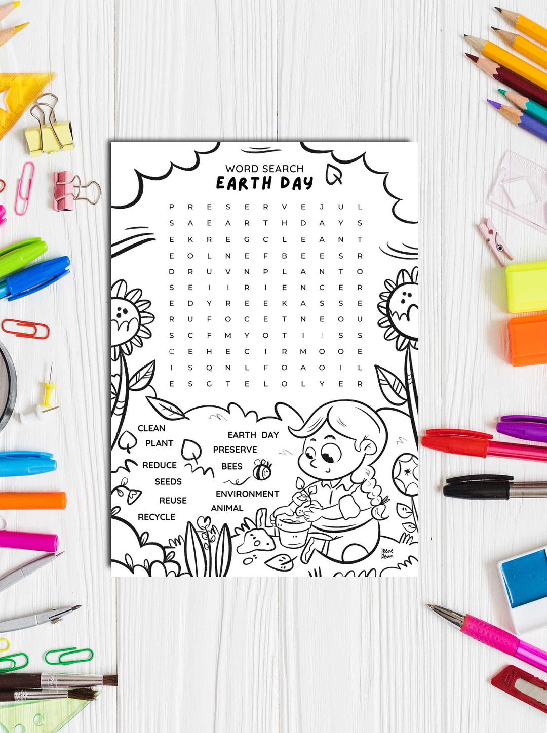 Earth Day Word Search Game: Printable Kids Activity (PDF) - Etsy