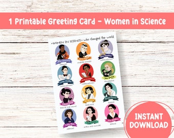 Graduation Card Women in Science Printable Card Women in STEM Printable Greeting Card Birthday Card STEM Graduation Science Daughter Card
