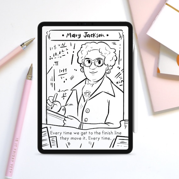 Coloring Pages for Procreate Mary Jackson Women in - Etsy