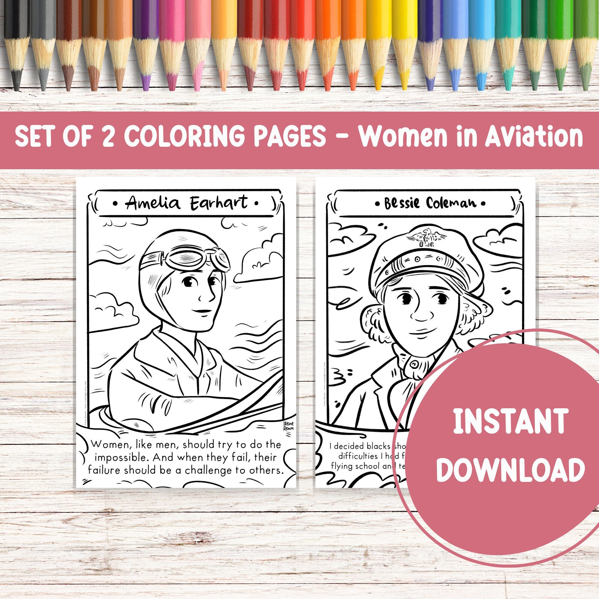 Coloring Pages Of Amelia Earhart - Il Fullxfull.4885425876 Kgar 