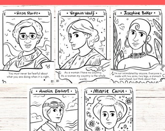 Women History Month Printable Coloring Page Influential Icon of History Teacher Resource Coloring Sheet International Women Day Downloadable