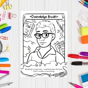 Gwendolyn Brooks Coloring Page: Women in History (Digital Download)