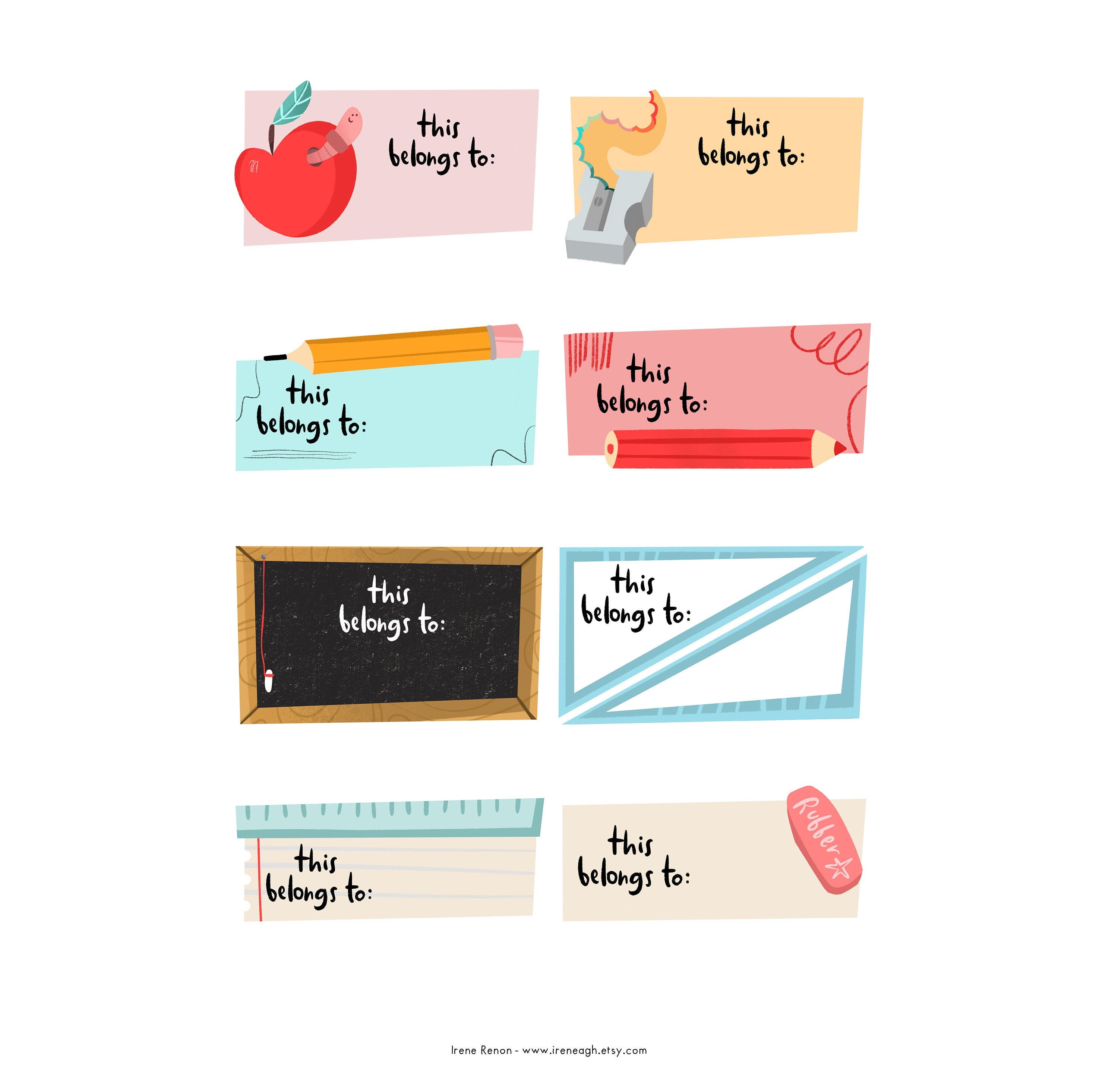 Printable book labels for school