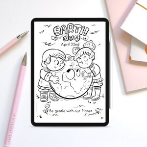 Earth Day Coloring Page: Printable Homeschool Activity (Digital Download)