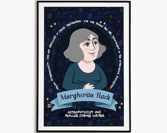 Science Poster Classroom Decor Margherita Hack Astronomy Poster For Kid Female Scientist Print Women in Science Astronomy Gift Space Poster