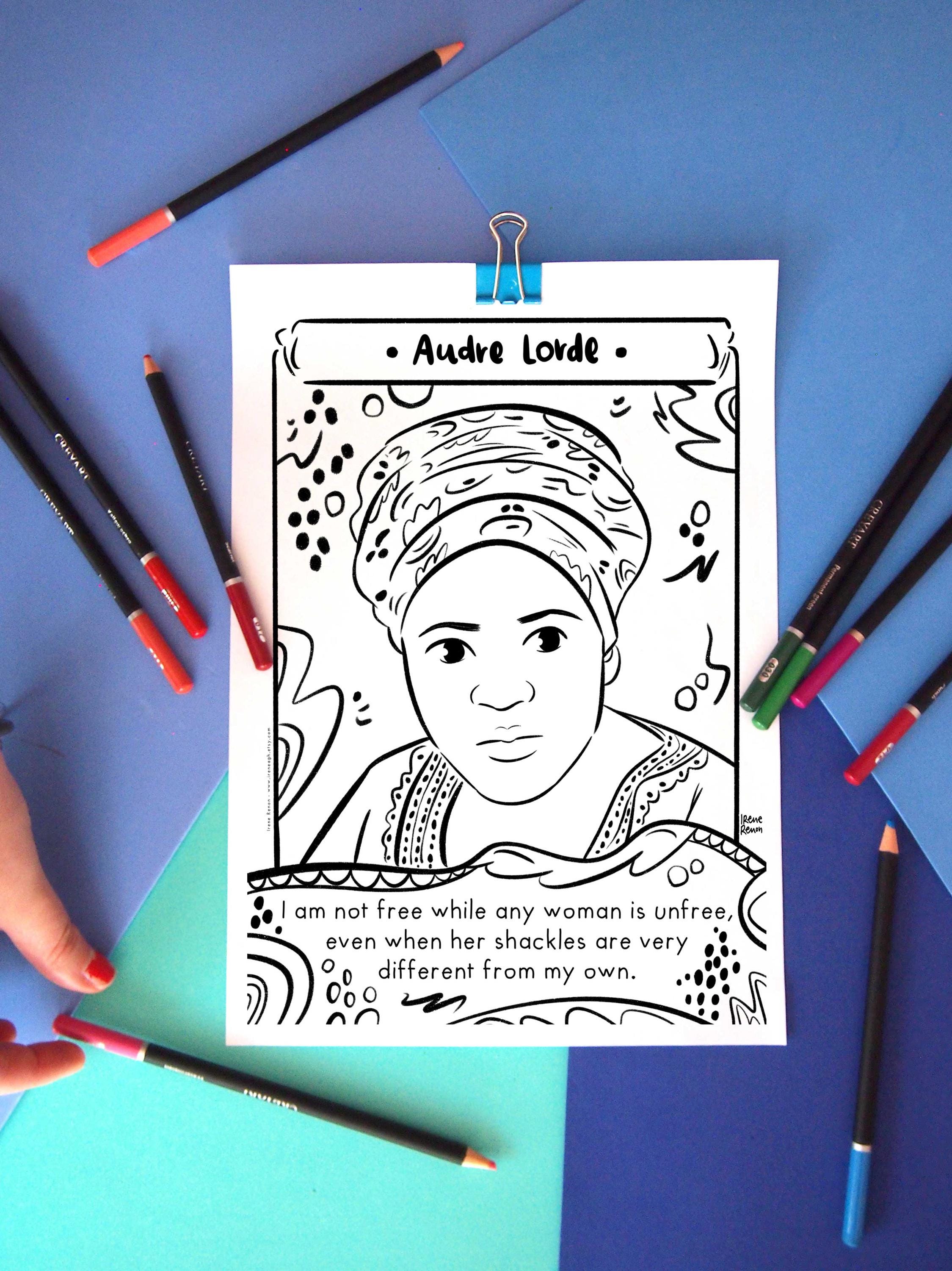 Lorde Color Page Audre Lorde Coloring Page, Queer Icon Printable (digital Download) - Etsy