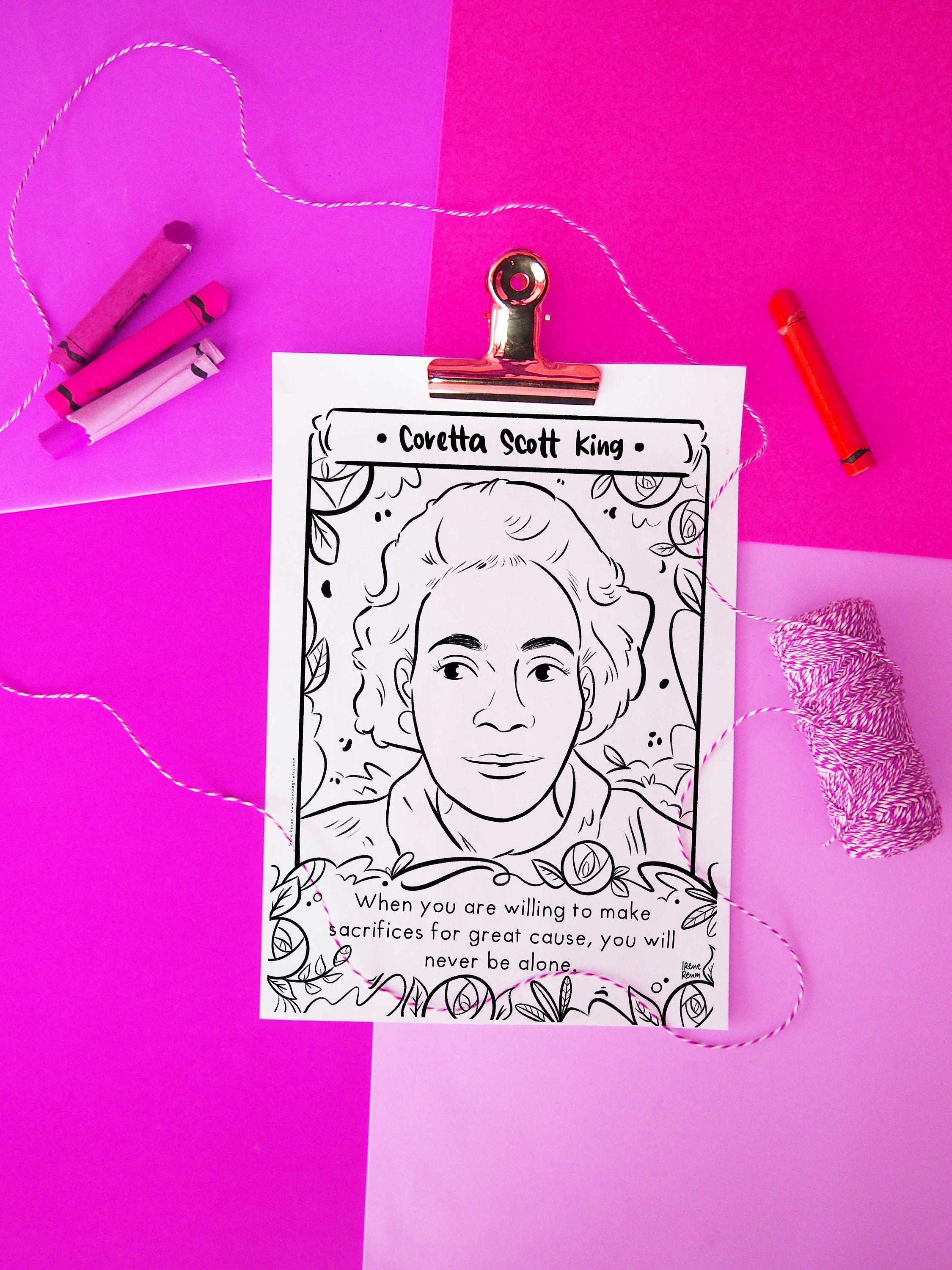 Coretta Scott King Coloring Page: Black History Month Activity (digital ...